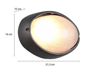 Außen Wandlampe Black Oval klein 21 x 14 x 10 cm