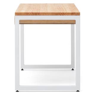Table  bureau 1 tiroir 60x140x75cm BL-NA Blanc - Bois massif - Bois/Imitation - 140 x 73 x 60 cm