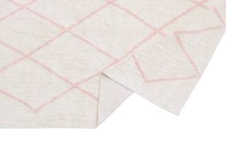 Tapis lavable en coton, FEZ Rose foncé - Textile - 140 x 200 cm