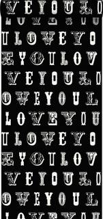 papier peint love you - citations noir et blanc - Noir