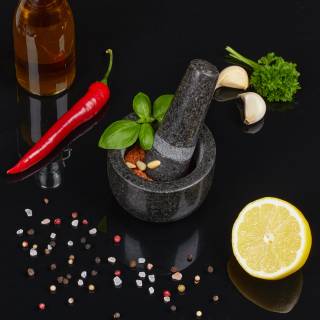 Granit Mörser mit Stößel klein Granit Mörser mit Stößel klein