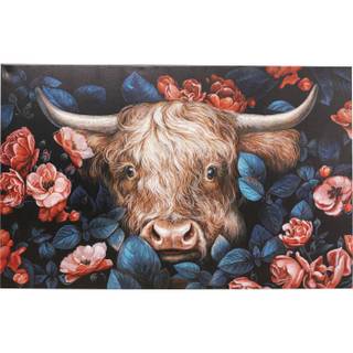 Tableau déco yack fleurs Textile - 140 x 90 x 4 cm