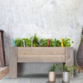 Hochbeet lasiert 59x77x35cm Grau - Massivholz - 34 x 39 x 79 cm