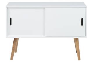 Kommode Mike Weiß - Massivholz - 100 x 70 x 38 cm
