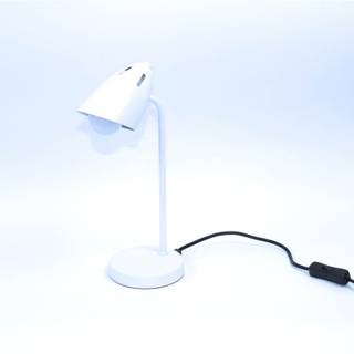 Lampe de bureau en métal blanc Blanc - Métal - 18 x 30 x 7 cm