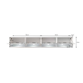 FURNIX meuble tv ALYX avec LED Marron - Bois manufacturé - 200 x 34 x 32 cm