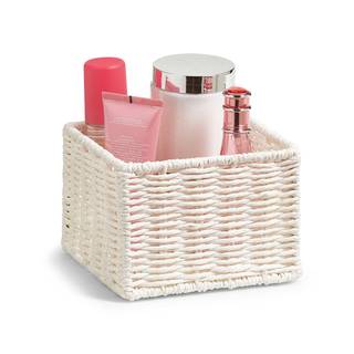 Aufbewahrungskörbchen, 2-er Set Weiß - Naturfaser - 16 x 11 x 16 cm