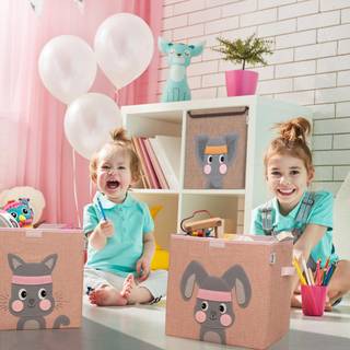 Lifeney Aufbewahrungsbox mit Deckel Hase Kunststoff - 33 x 38 x 4 cm