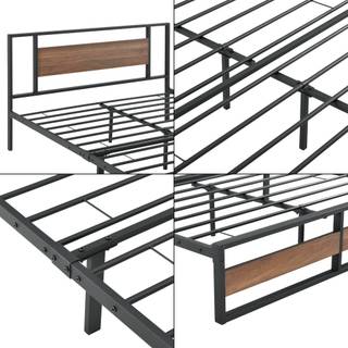 Cadre de Lit Double Villach en Métal Largeur : 144 cm
