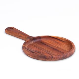 Brett und Teller (2St.) Weiß - Braun - Holzwerkstoff - 17 x 3 x 28 cm