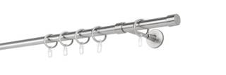Gardinenstange Maß cap 1-lauf Wand 14cm Silber - Breite: 200 cm