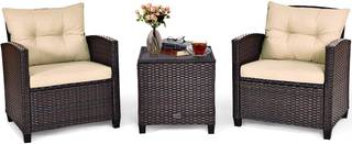 3-TLG. Polyrattan Lounge Set Schwarz - Polyrattan - 67 x 76 x 67 cm