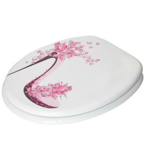 WC-Sitz Schuh Pink - Holzwerkstoff - 38 x 6 x 47 cm