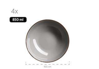 Kombiservice Metllic Rim (16-tlg) Grau
