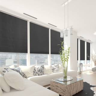 Verdunklungsrollo Blackout Thermo Schwarz - 55 x 150 cm