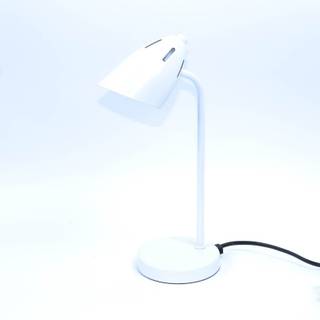 Lampe de bureau en métal blanc Blanc - Métal - 18 x 30 x 7 cm