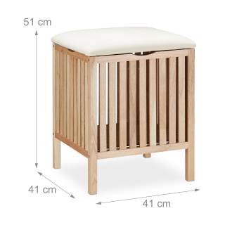 Wäschekorb aus Walnussholz mit Sitz Wäschekorb aus Walnussholz mit Sitz
