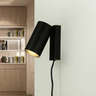 Spot de plafond COLENE Noir - Textile - Métal - 12 x 21 x 13 cm