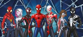 affiche Spider-Man rouge, bleu et gris