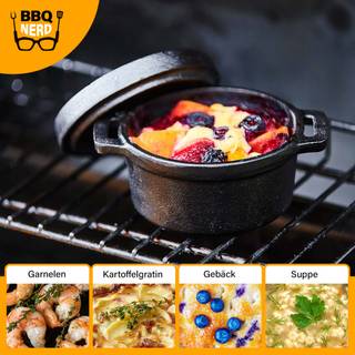 6x Mini Dutch Oven Gusseisentopf 11x5cm 6x Mini Dutch Oven | Servierpfännchen - 37 x 16 cm