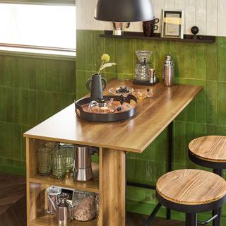 Bartisch FWT98-PF Braun - Holzwerkstoff - Metall - 120 x 95 x 63 cm