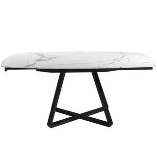Table à manger en porcelaine et acier Noir - Porcelaine - Pierre - 120 x 77 x 90 cm