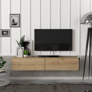 TV Lowboard Hängend Aristo Saphir Beige - Holzwerkstoff - 135 x 25 x 32 cm