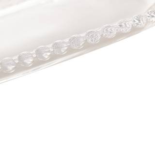 Ovaler Kristallteller mit Perlen Glas - 12 x 3 x 24 cm