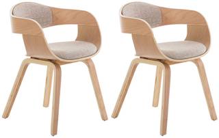 2er Set Stühle Kingston Stoff 2er Set Stühle Kingston Stoff natura/creme - Cremeweiß - Buche Dekor