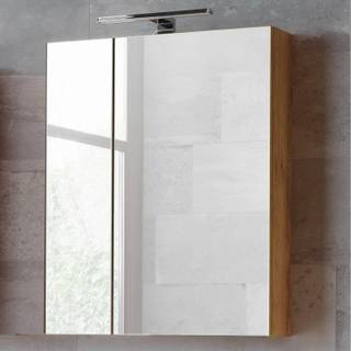Set mit Doppel-Keramik-Waschtisch 260cm Weiß - Holzwerkstoff - 260 x 190 x 48 cm