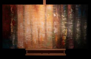 Acrylbild handgemalt Gleaming Colours Textil - Massivholz - 120 x 60 x 4 cm