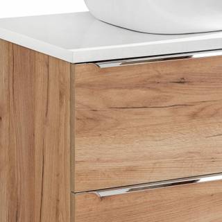 Badmöbel Komplett-Set mit Doppelbecken Braun - Holzwerkstoff - 260 x 190 x 48 cm