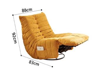 Sessel mit Fußstütze-drehbar –kein Rahme Grau - Textil - 88 x 92 x 83 cm