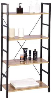 Standregal Nadine Schwarz - Braun - Holzwerkstoff - Metall - 60 x 116 x 28 cm