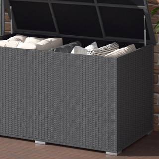 Kissenbox 950L Grau - Kunststoff - 146 x 80 x 83 cm