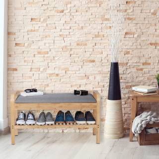 Schuhbank mit gepolsterter Sitzfläche Schuhbank mit gepolsterter Sitzfläche
