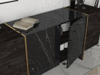 Sideboard Veyron Rebab Grau - Holzwerkstoff - 180 x 75 x 47 cm