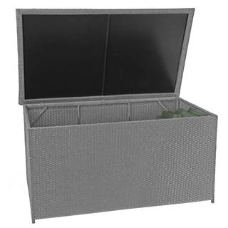 Poly-Rattan Kissenbox HWC-D88 950l Grau - Polyrattan - Kunststoff - Metall - 160 x 80 x 94 cm