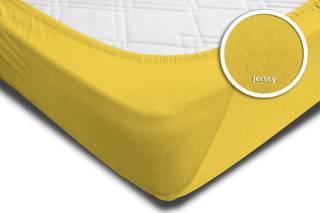Spannbettlaken Jersey gelb 140 x 200 cm Bettlaken Baumwolle Jersey mit Rundumgummi 140x200 cm bis 160x200 cm