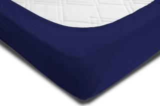 Topper Bettlaken blau 200x200 cm Heavy Topper Spannbettlaken 180x200 cm bis 200x200 cm - Baumwolle Jersey
