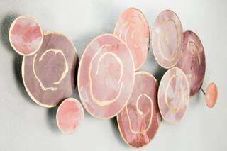 Wanddeko Metall Perlmuttglanz Rot - Pink - Metall - 120 x 60 x 6 cm