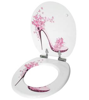 WC-Sitz Schuh Pink - Holzwerkstoff - 38 x 6 x 47 cm