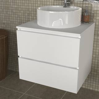 Waschbeckenunterschrank Hängend Carmita Weiß - Holzwerkstoff - 60 x 54 x 49 cm
