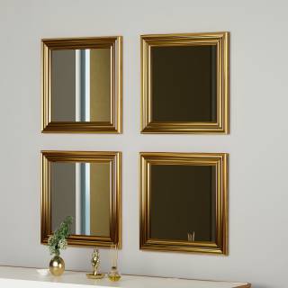 Spiegel Loza 4er Gold Gold - Glas - 40 x 40 x 2 cm
