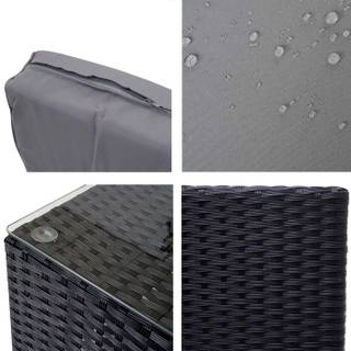 Poly-Rattan-Garnitur Brescia Schwarz