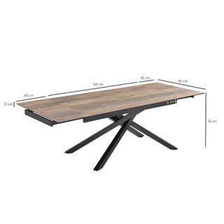 Table 160/240cm céramique - TEXAS 05 Marron - Céramique - 240 x 76 x 90 cm