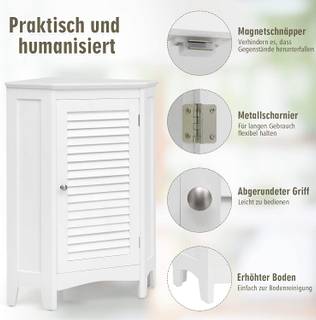 Eckschrank Badezimmerschrank Weiß - Holzwerkstoff - 43 x 81 x 43 cm