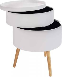Nachttisch Vivienne (2er Set) Weiß - Holzwerkstoff - Holzart/Dekor - 38 x 49 x 38 cm