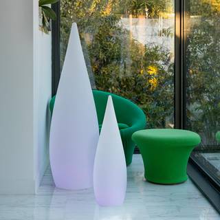 Lampadaire extérieur sans fil CLASSY Blanc - Matière plastique - 25 x 80 x 25 cm