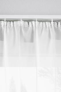 2er Pack Gardinen Schlaufen Voile 2er Pack Gardinen Transparent Voile Schlaufen - Weiß - Höhe: 175 cm